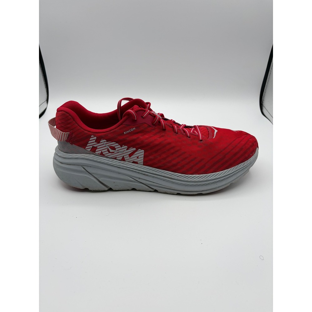 *RIGHT SHOE ONLY* Hoka One Rincon Mens 13 Red Grey Athletic Sneakers